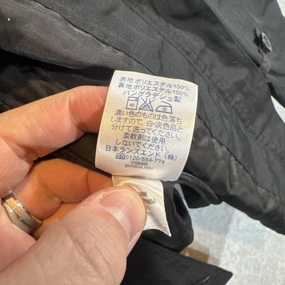 Lands End Women’s Waterproof Rain Coat Windbreaker Black Size L/P‎  14-16 VTG - Picture 9 of 16